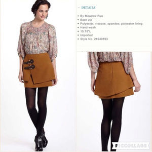 Anthropologie felted mini skirt with buckles